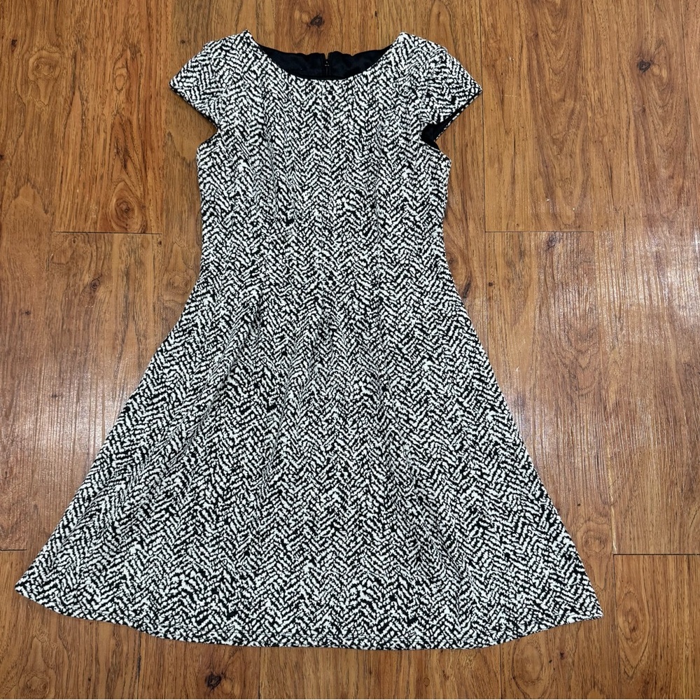 Brand, AB Studio, Women’s Black/White Designed, Dress, Knee Length, Size 2